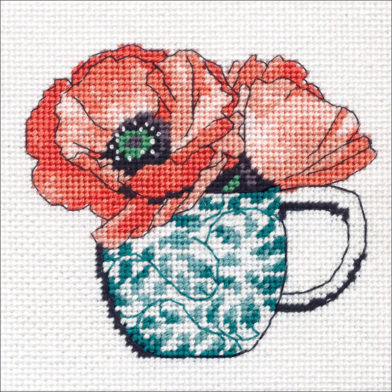 Dimensions Needlepoint Kit 5"X5"-Floral Teacup Stitched In Thread