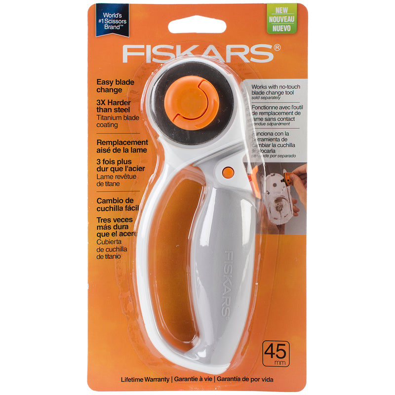 Fiskars Titanium Softgrip Comfort Loop Rotary Cutter 45mm-W/Easy Blade Change