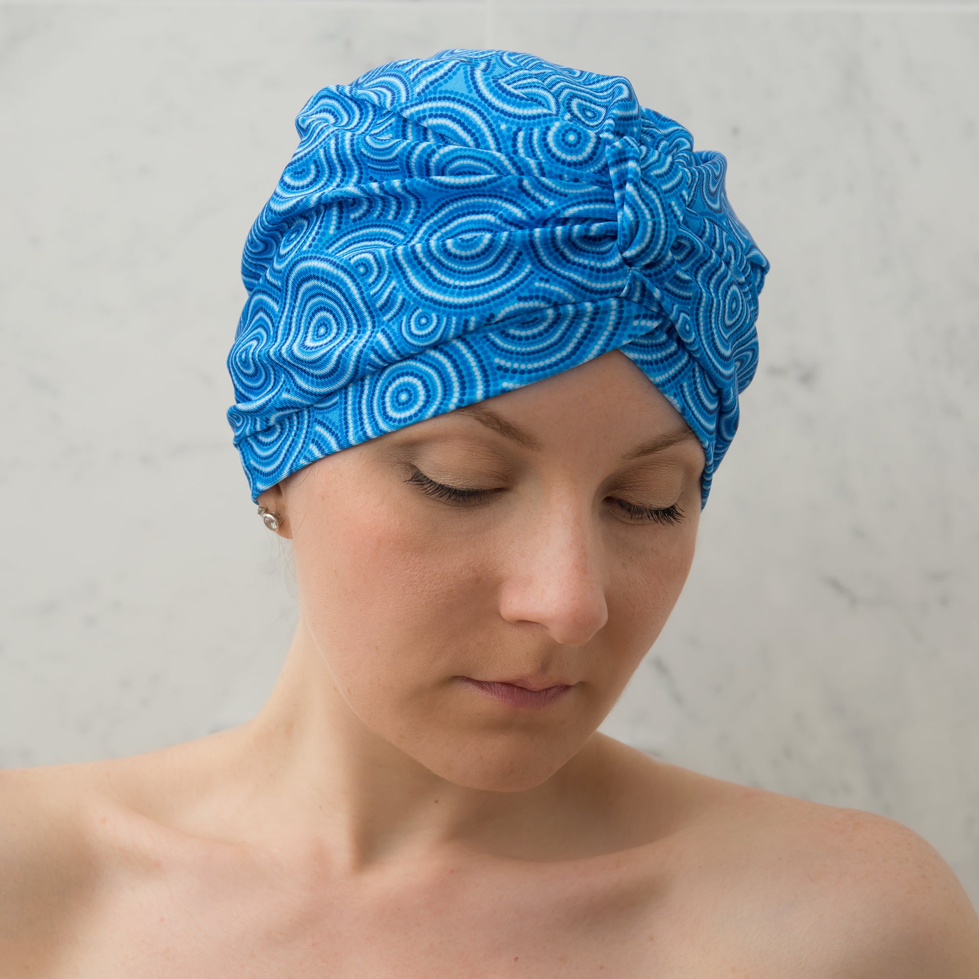 Blue Ripple Shower Turban – Dilly Daydream