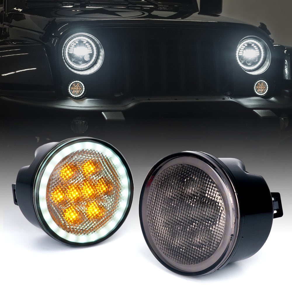 LED Turn Signal Light with Halo DRL for Jeep Wrangler JK | Xprite USA