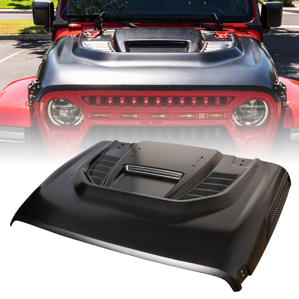 Jeep Hood with Functional Air Vents for Wrangler JL & Gladiator JT