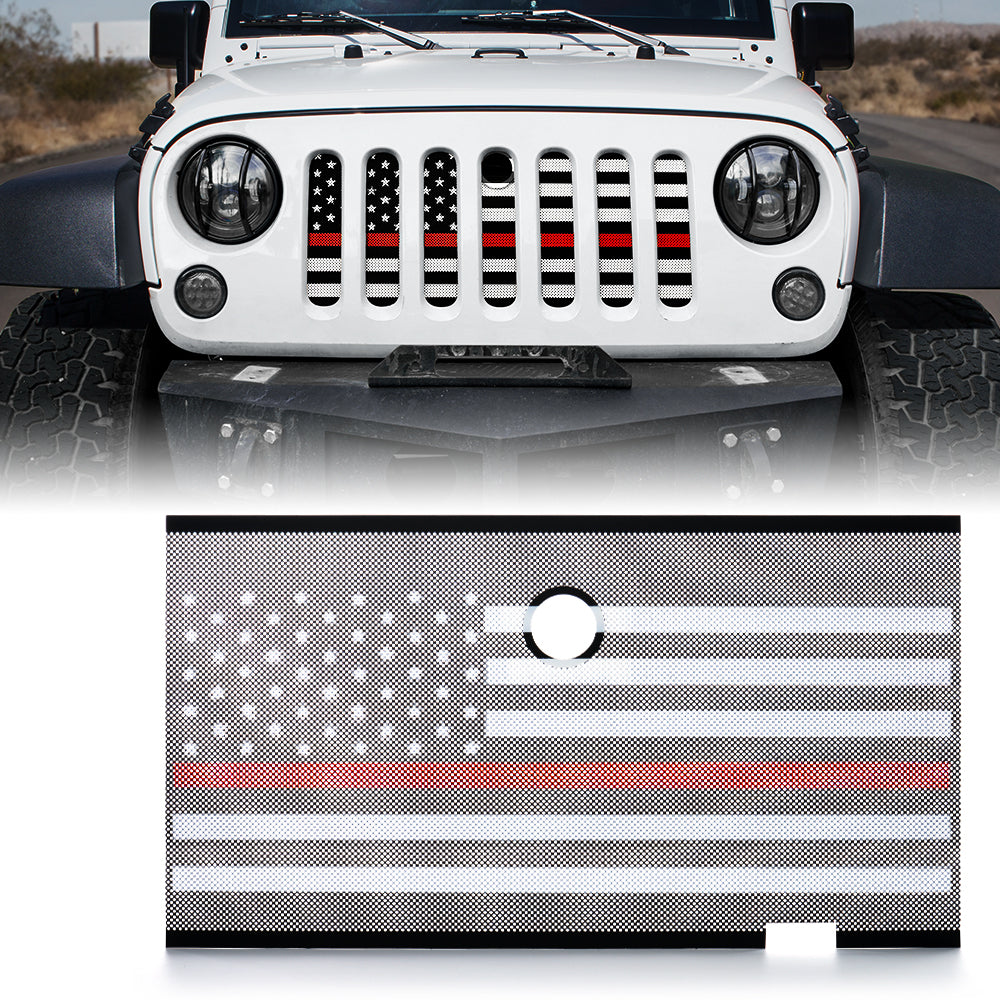 Jeep Grill Inserts with American Flag for 2007-2018 Jeep Wrangler JK