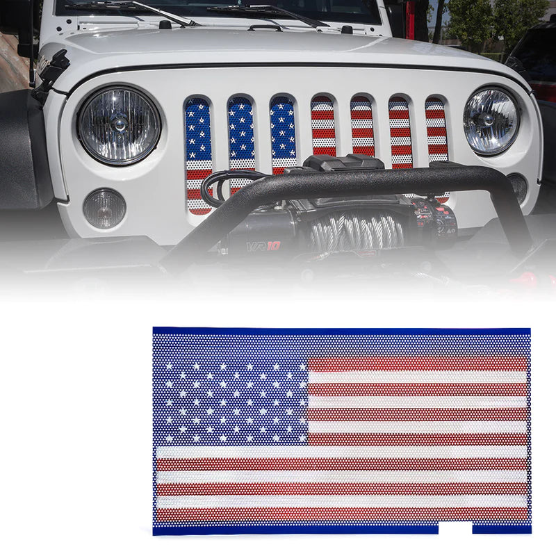 Jeep Grill Inserts with American Flag for 2007-2018 Jeep Wrangler JK