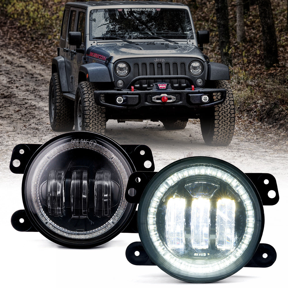 Jeep Wrangler/Gladiator 4 Inch Halo LED Fog Lights