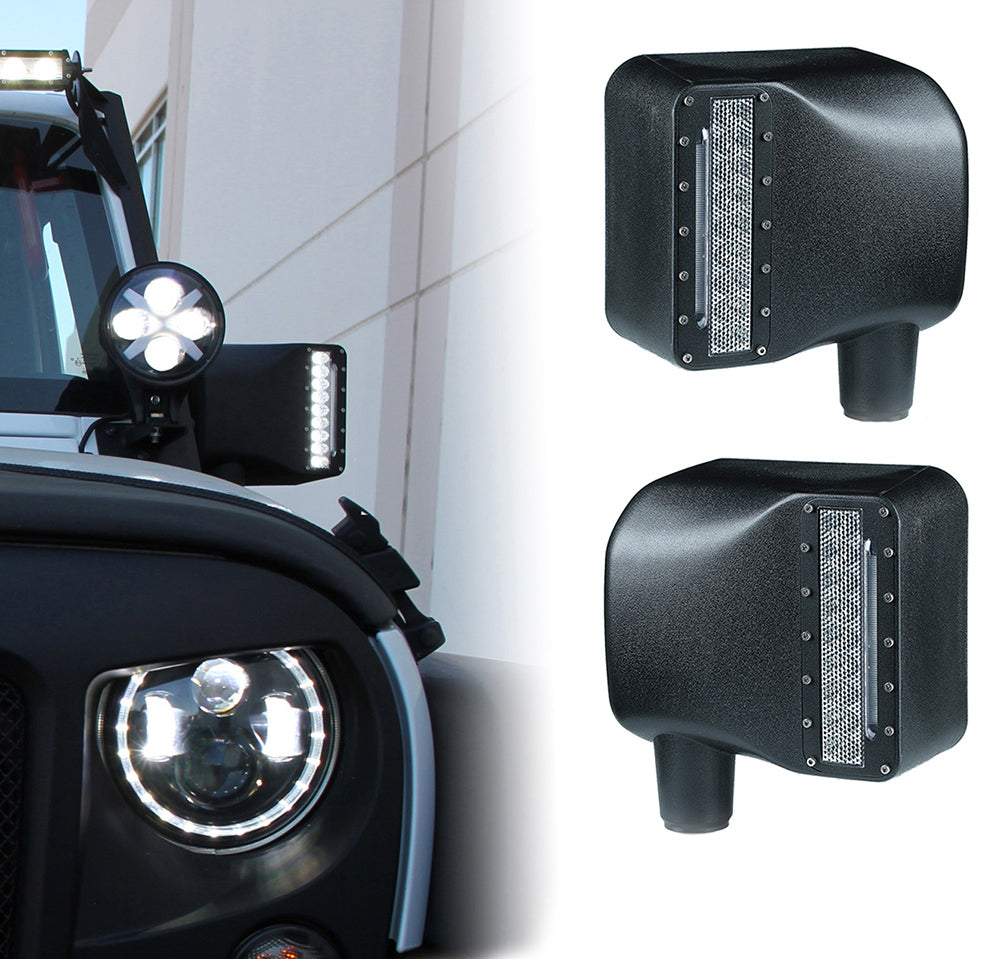 Jeep Wrangler JK Side Mirror with LED Spotlight