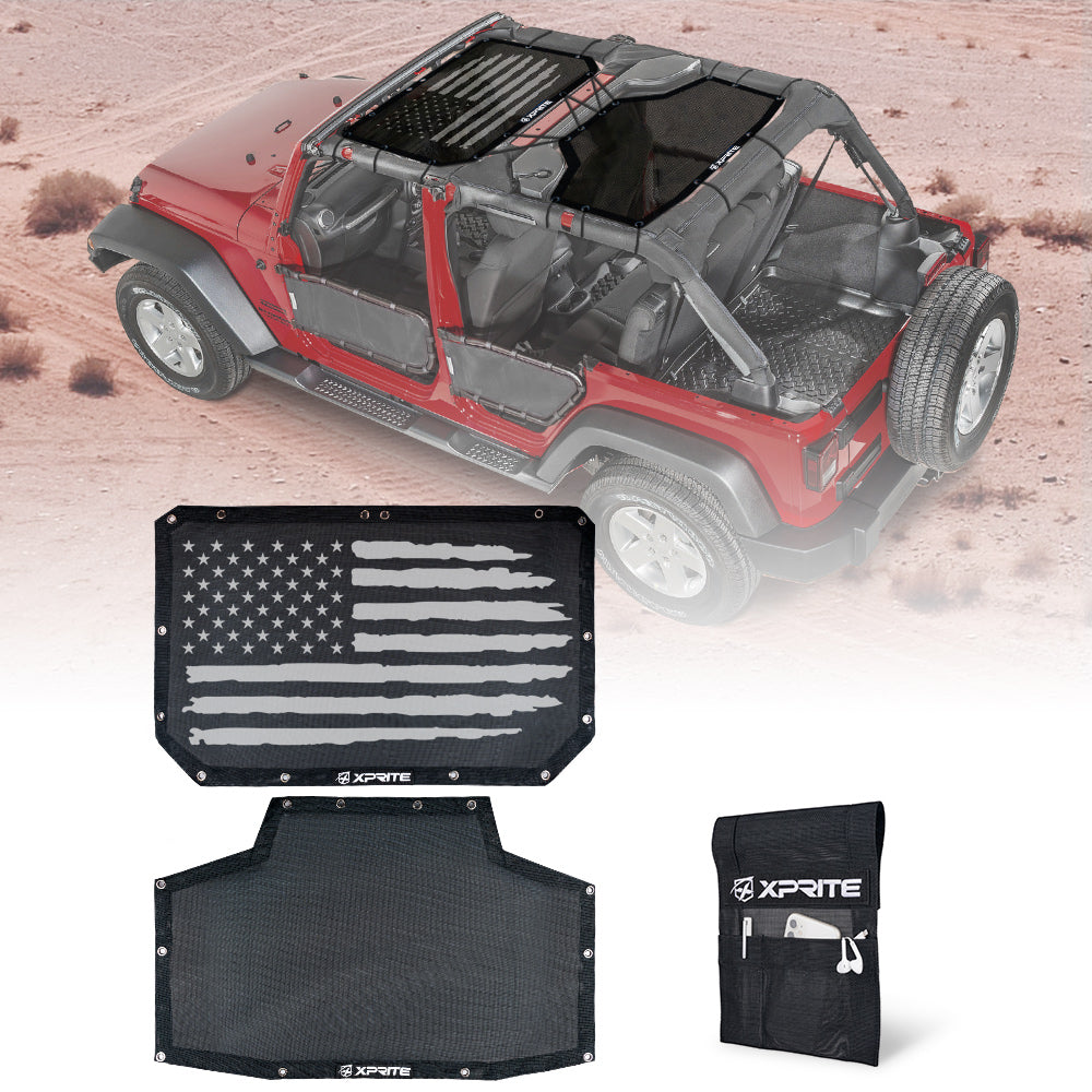 Jeep Wrangler JKU Bikini Top Sunshade for 4 Doors