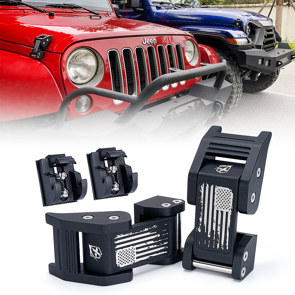 Jeep Wrangler Hood Latch with US Flag