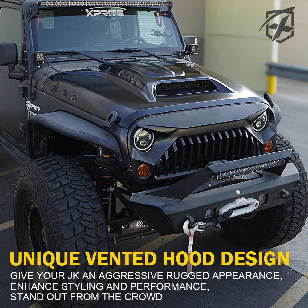 2007-2018 Jeep Wrangler JK Lightweight Stamped Hood