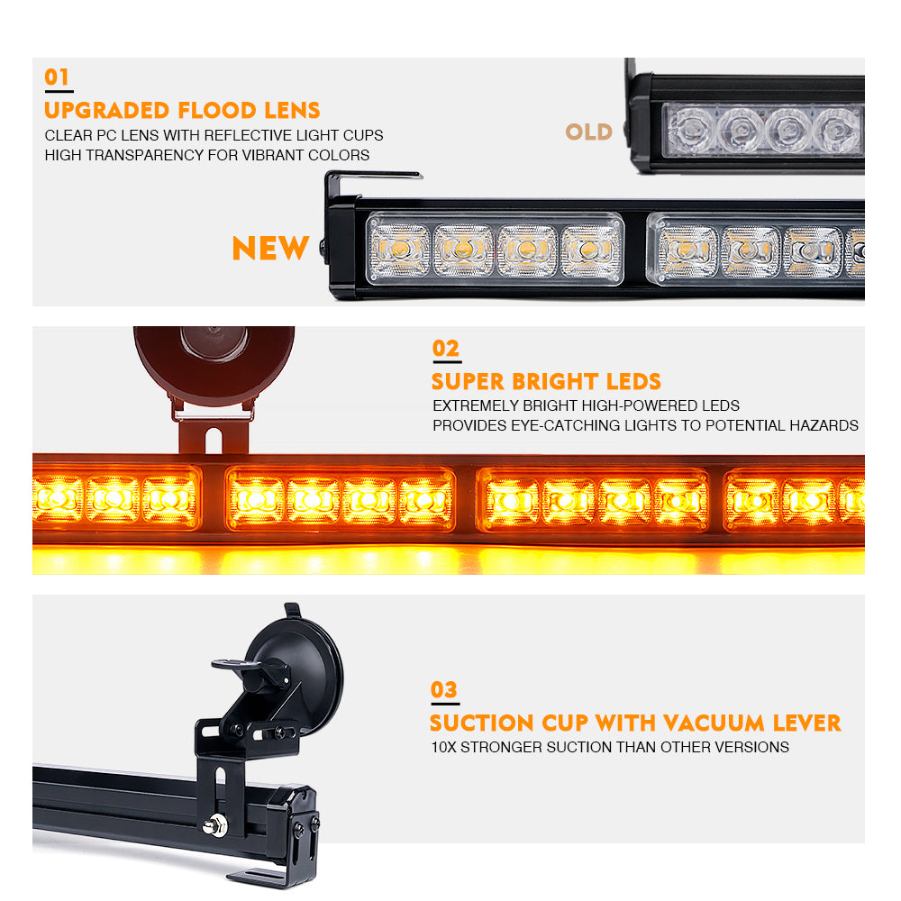 Xprite 26" Controller LED 6 Series Traffic Advisor Strobe Light Bar