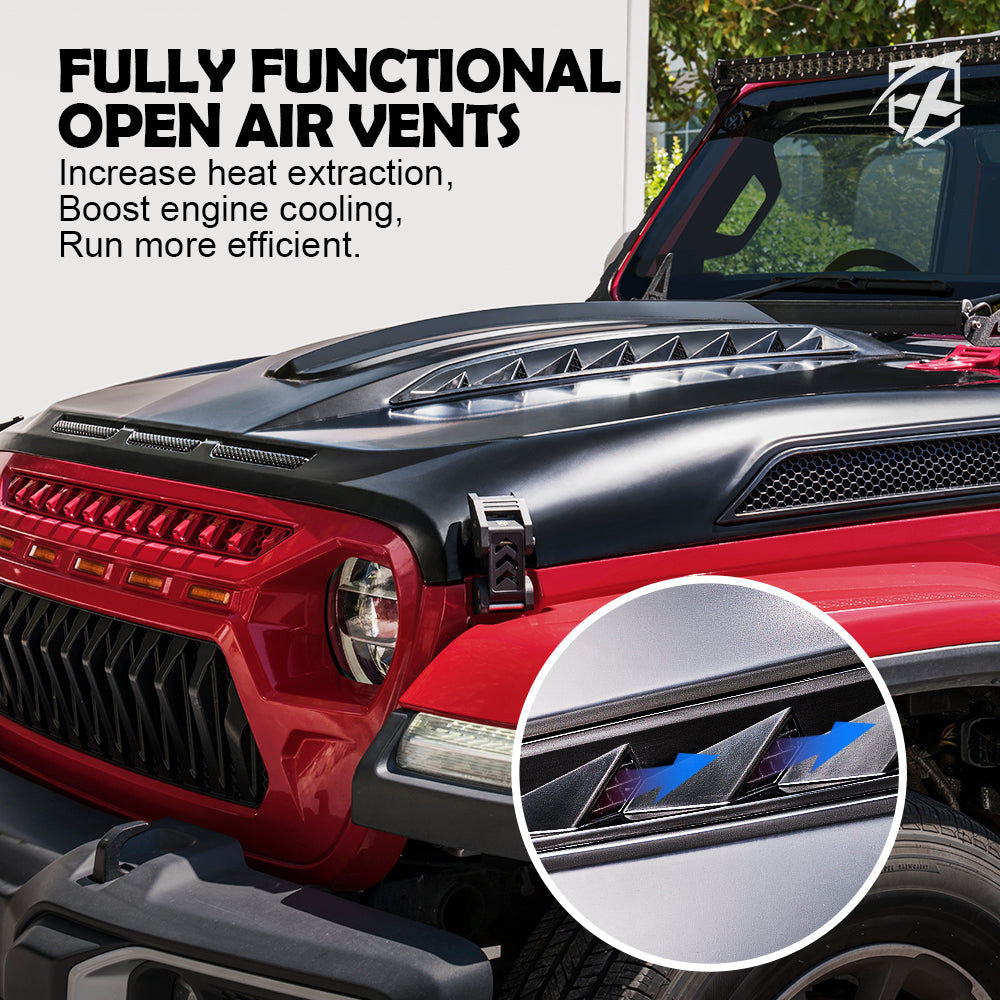 Jeep Wrangler JL & Gladiator JT Replacement Hood with Air vents