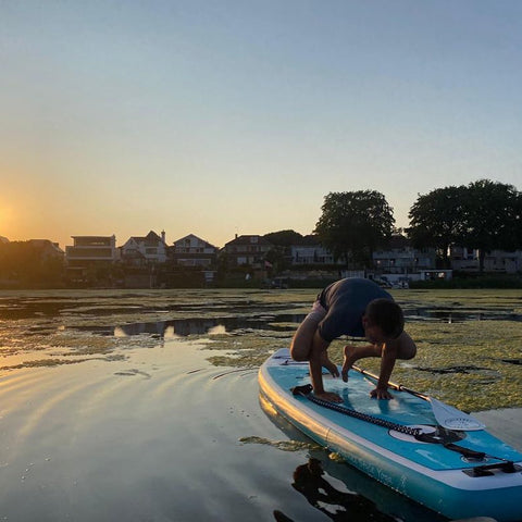 paddleboard SUP yoga in Poole harbour