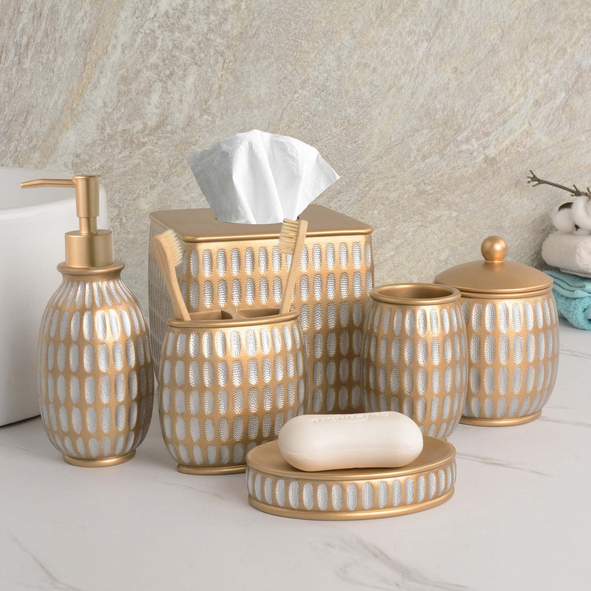 Elegant Bathroom Accessories - Set of 6 Seidman Collection