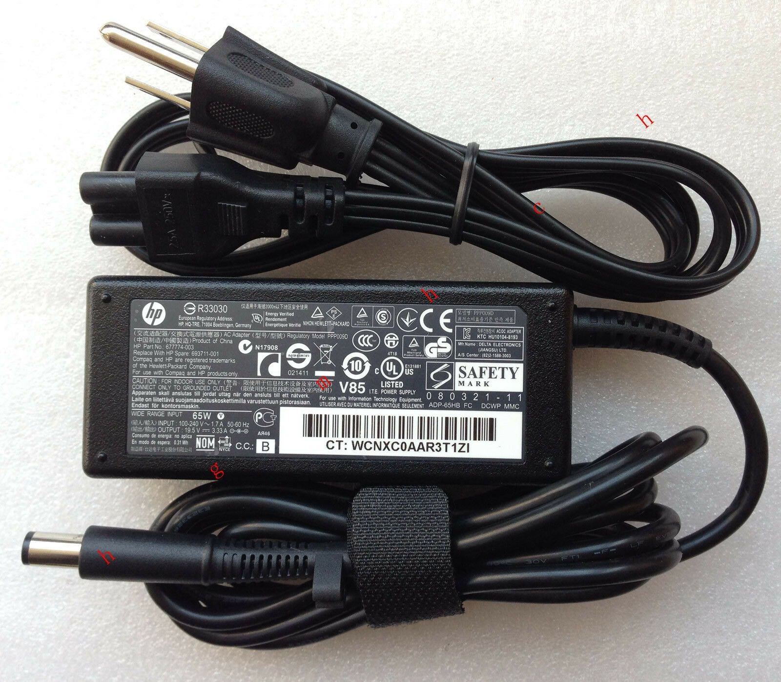 Original Genuine Oem Hp 65w Smart Ac Adapter For Hp Pavilion G6 2123 7010