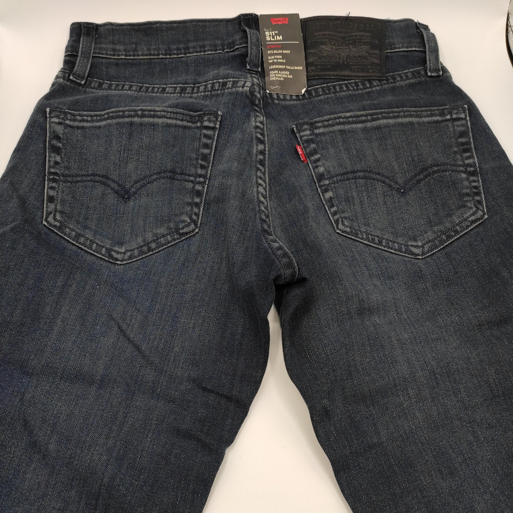 Levi's Men's 511 Slim Fit Jeans Dark Distressed Blue W28 L32 | D&D Moda