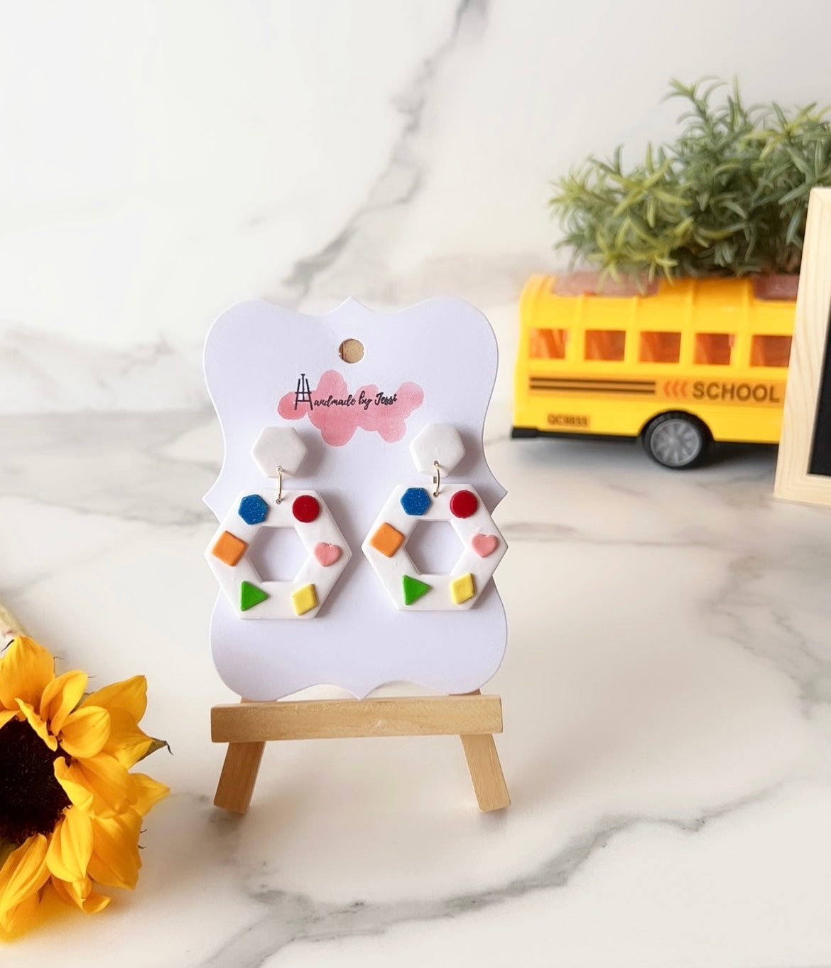 Hexagon Dangle with Shapes