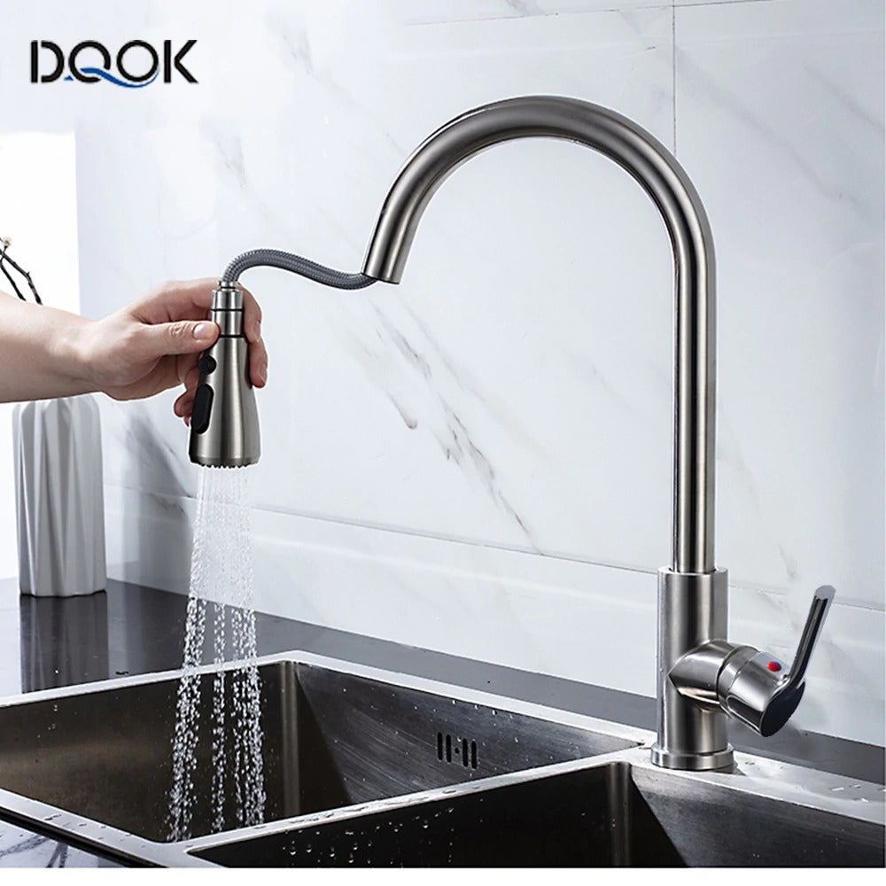 Kitchen Faucet Blacked Single Handle Pull Down White Kitchen Tap Singl