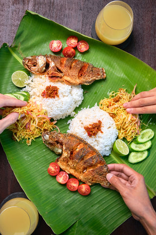 Fried Crispy Fish with Green Mango & Coconut Salad