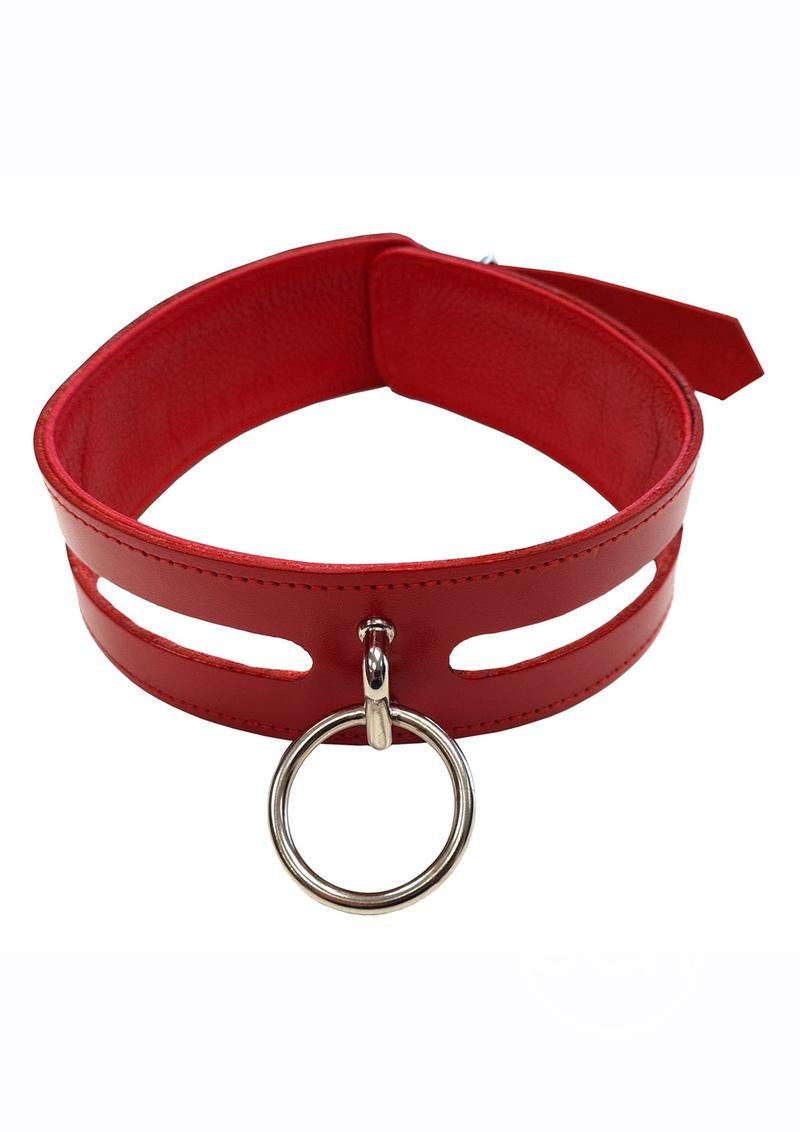 Leather O Ring Collar W Cut Outs Fb Boutique