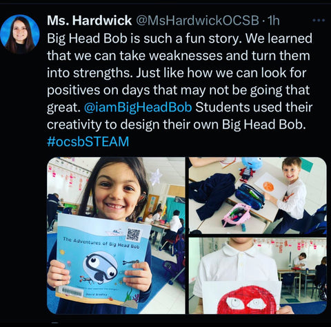 A shoutout to Big Head Bob, tweeted by @MsHardwickOCSB