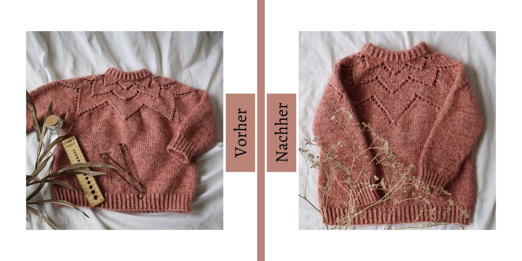 Washing a Knitted Item - Before/After