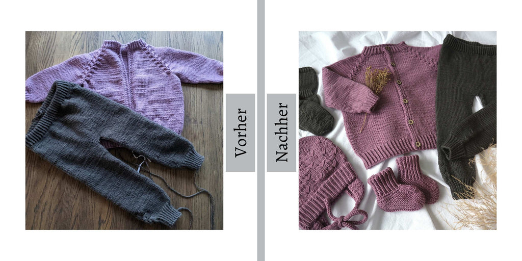 Washing a Knitted Item - Before/After