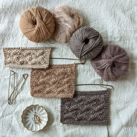 One pattern, three yarn combinations.