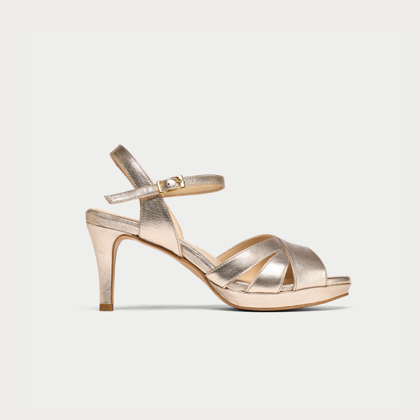 Calla Shoes | Emily II | Champagne leather high heel sandal