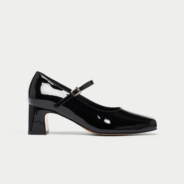 Sorina Black Leather Mary Jane Heels by Supersoft | Shop Online at Williams