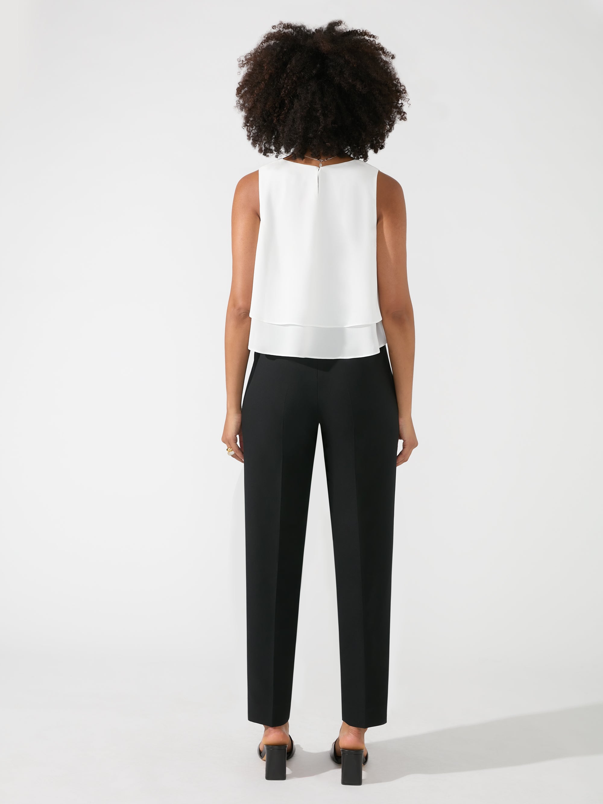 Akris - Melissa Black Stretch Cotton Side Zip Pant