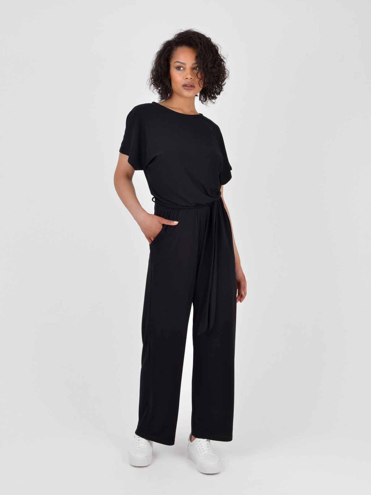 Black Strappy Jersey Jumpsuit – Ro&Zo