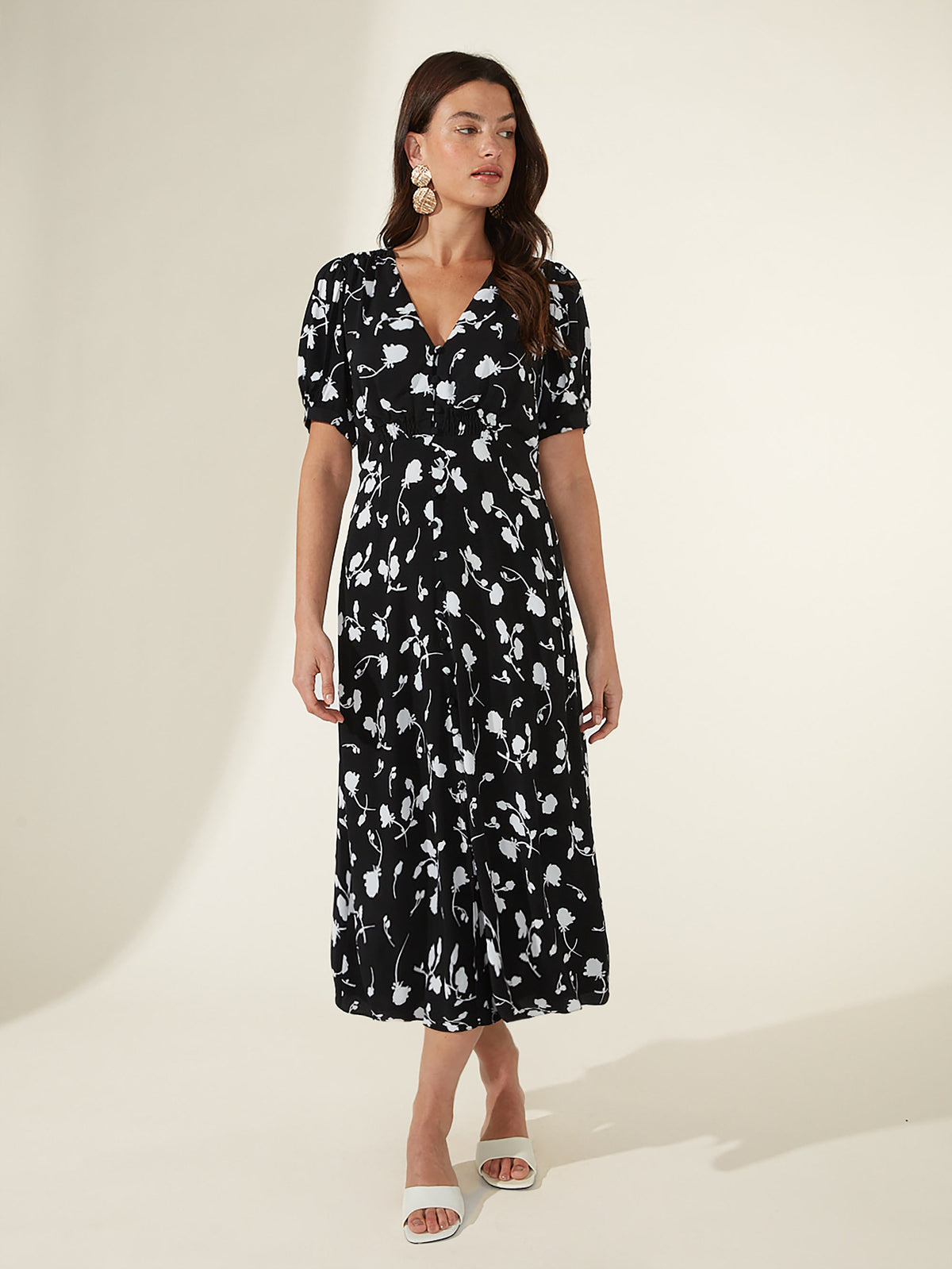 Idol Midi Sundress In Black With White Ric Rac Trim Cotton – St Frock