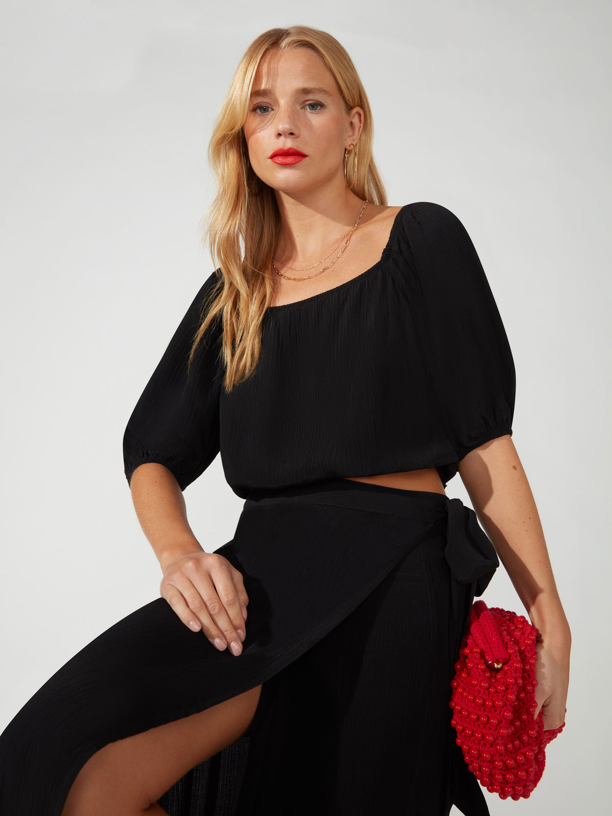 Black High Neck Drape Top – Ro&Zo