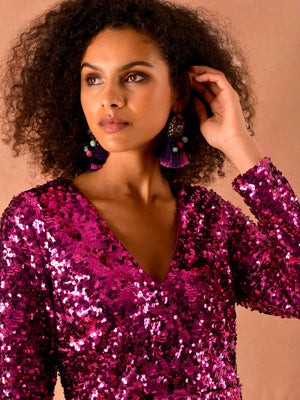 
            
                Load image into Gallery viewer, Pink Sequin Shift Dress
            
        