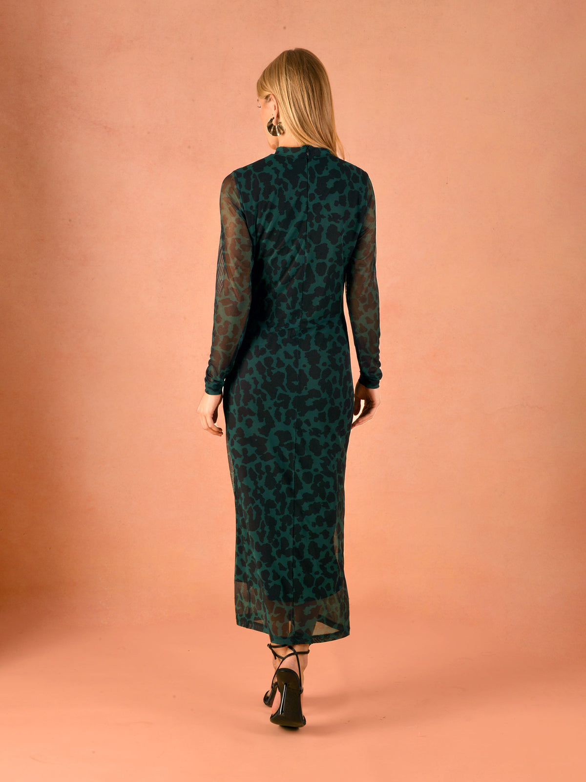 Eden Green Leopard Print Nursing Midi Dress