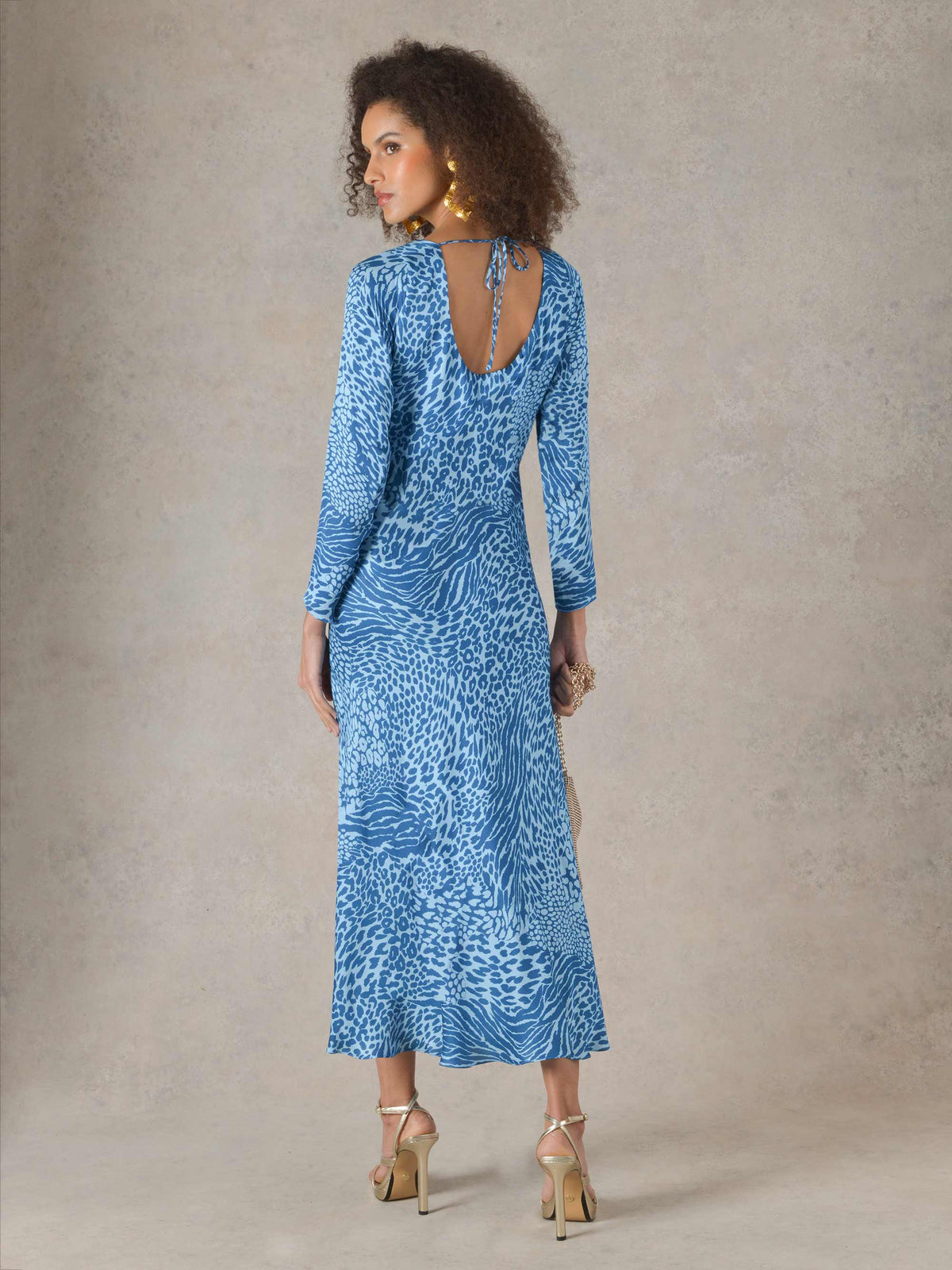 Isabella Blue Zebra Bias Midi Dress – Ro&Zo