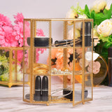 Vintage Gold Plated Tri-Section Makeup Vanity Box