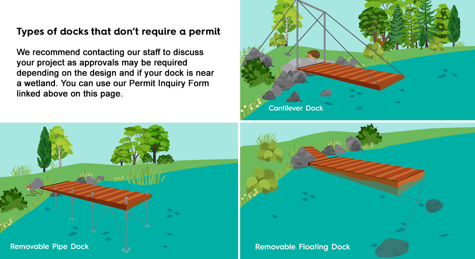 illustrations of docks that may not require a permit