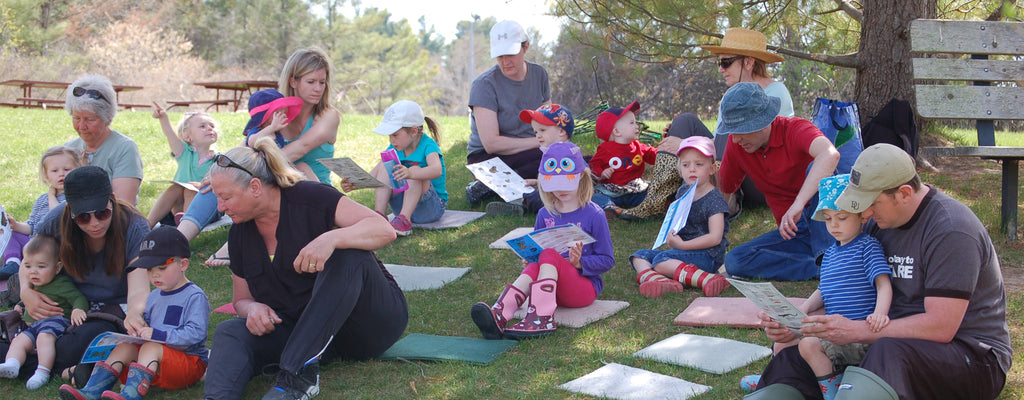 children outside on a field trip