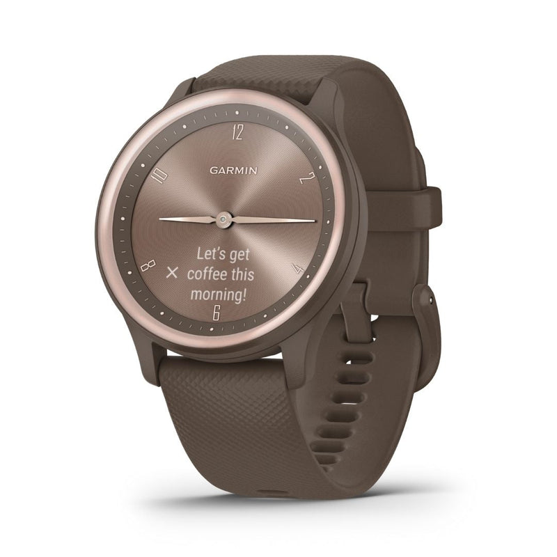 Garmin Vivomove Sport Cocoa and Peach Gold, Hybrid Smartwatch