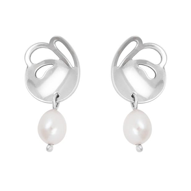 Kalevala Swan Love earrings, silver