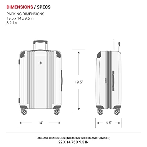 SwissGear 7739 Hardside Luggage Trunk with Spinner Wheels, White