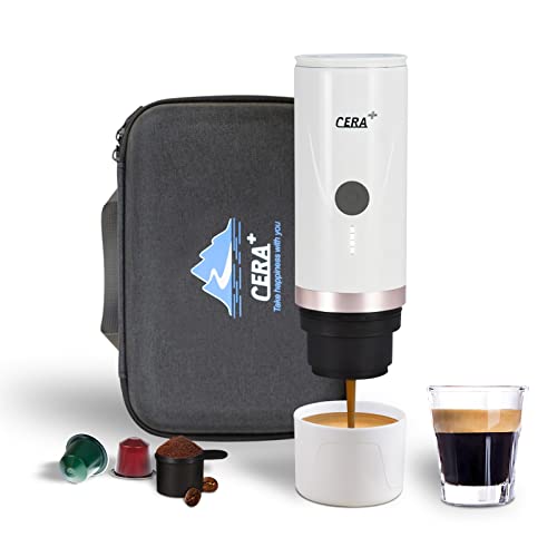 Outin Nano Portable Electric Espresso Machine with 3-4 Min Self-Heating, 20  Bar Mini Small 12V 24V Car Coffee Maker, Compatible with NS Capsule 