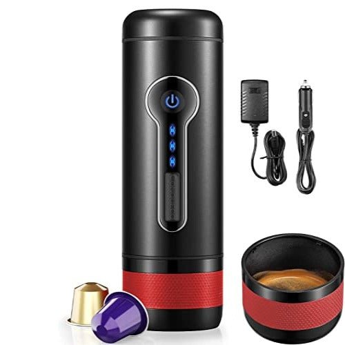 Outin Nano Portable Electric Espresso Machine with 3-4 Min Self-Heating, 20  Bar Mini Small 12V 24V Car Coffee Maker, Compatible with NS Capsule 