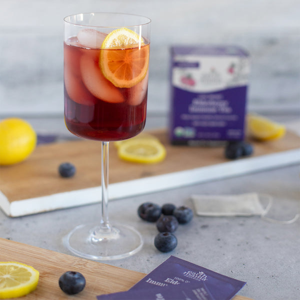 Non-Alcoholic Elderberry Tea Mocktail