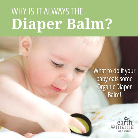 Why is it always the diaper balm? What to do if your baby eats some Organic Diaper Balm!