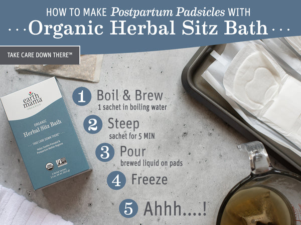 How to make Postpartum Padsicles with Organic Herbal Sitz Bath