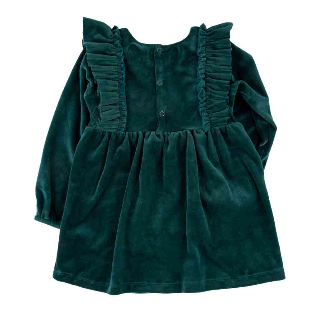 Caitlin Dress Dark Green Velour – Miki Miette, LLC