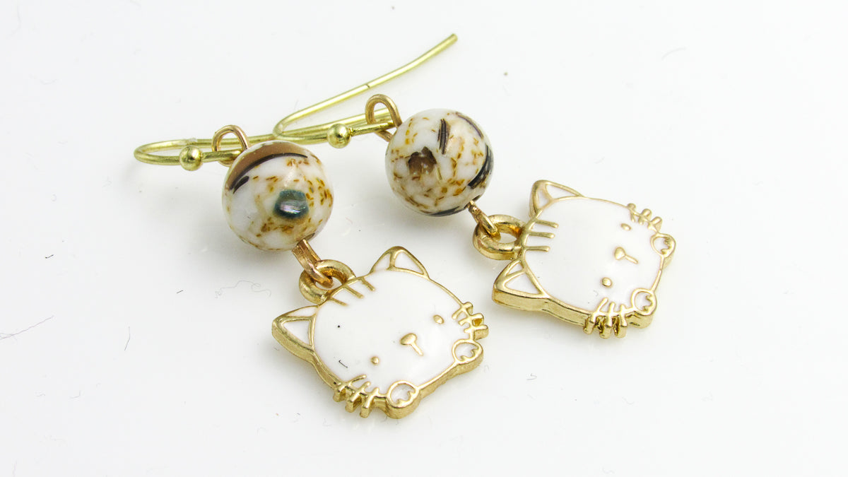 Wholesale Hello Kitty Hand Painted Wood Dangle Earrings for your store -  Faire
