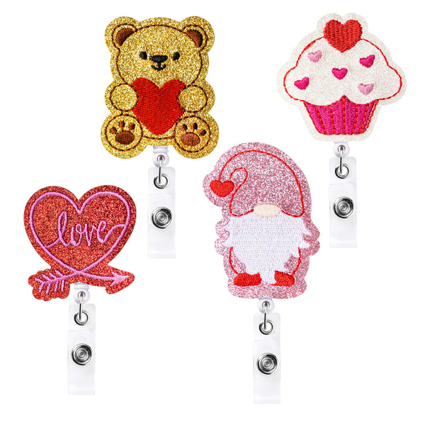 PANTIDE 8 Packs Holiday Badge Reels Love Heart Clover Bunny Embroidere –  Pantide