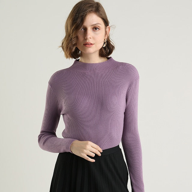 women pullover crew neck winter warm knitted long sleeves dress - Amexza.com